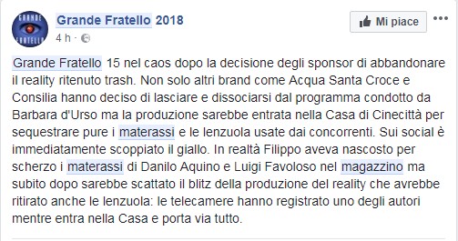L'annuncio