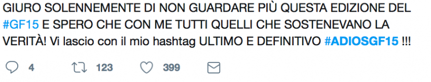 Uno dei molti tweet a sostegno del boicottaggio