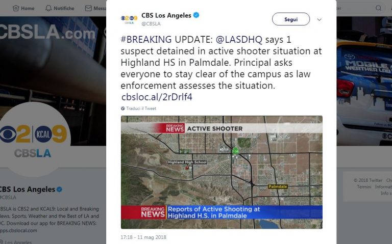 sparatoria in un liceo in California sparatoria