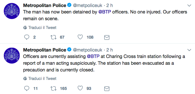 La polizia britannica su Twitter