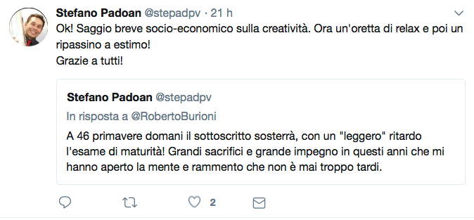 Stefano Padoan su Twitter