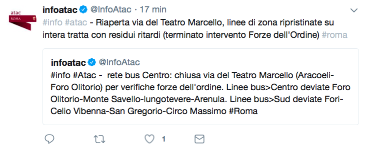 Il comunicato dell'Atac