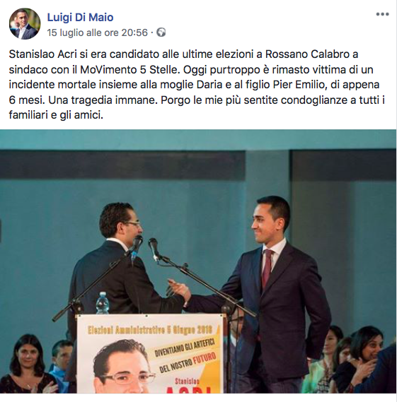 Il post di Di Maio