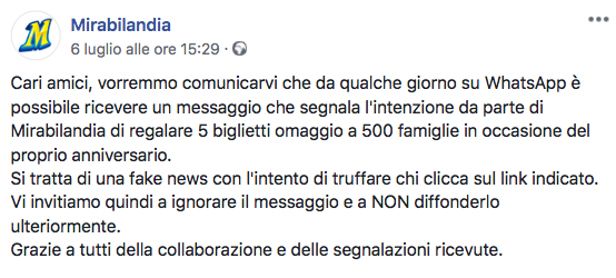 Il post di Mirabilandia