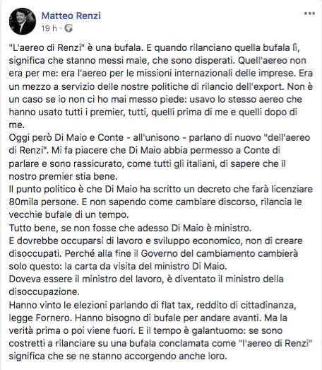 La risposta di Renzi