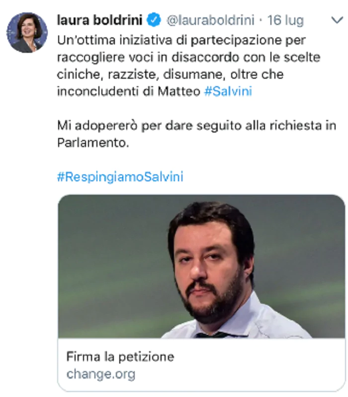 Mozione di sfiducia contro Salvini