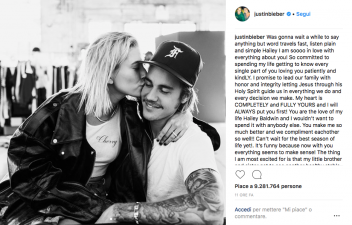 Post Ig Justin Bieber matrimonio con Hailey Baldwin