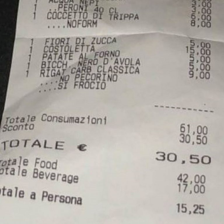 scontrino omofobo