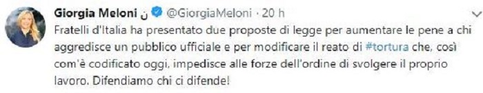 tweet meloni