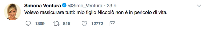 Il primo tweet della Ventura