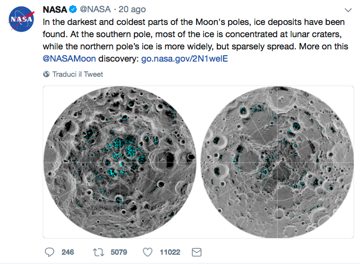 Il tweet della Nasa