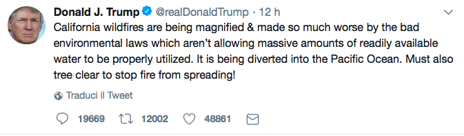 Il tweet di Donald Trump