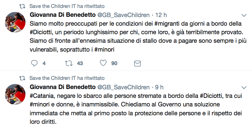 Save The Children condanna il governo