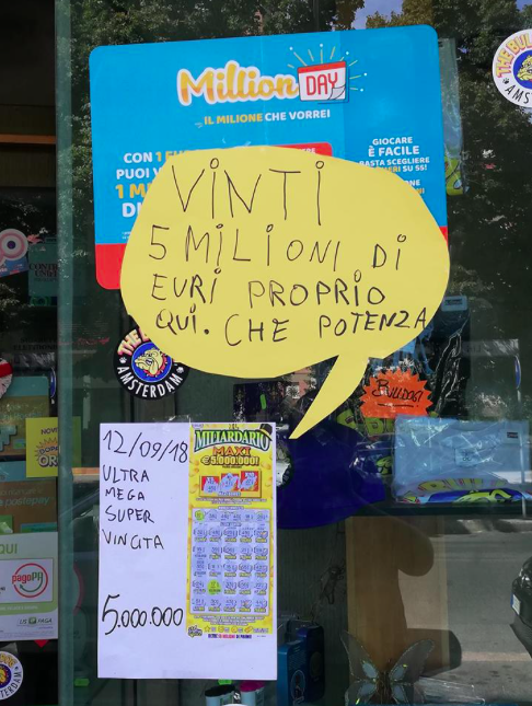La fortunata vincita a Grosseto