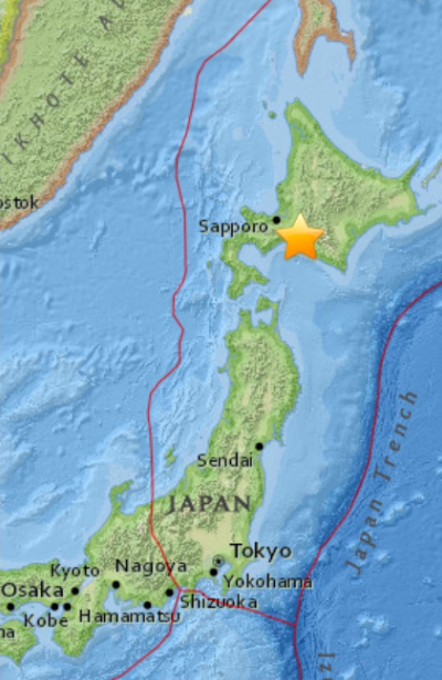 L'epicentro del terremoto