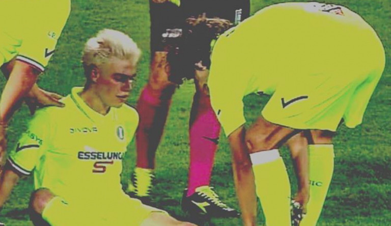 Biondo, infortunio in campo durante la Partita del Cuore