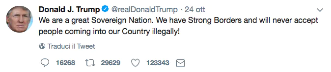 Il secondo tweet di Trump