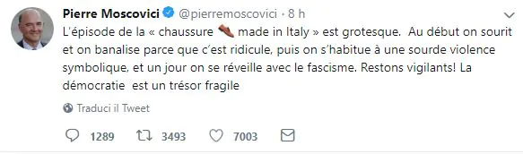Il tweet di Moscovici