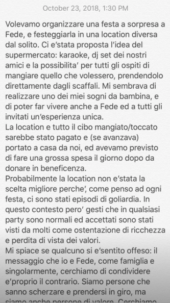 Le scuse di Chiara Ferragni, prima parte
