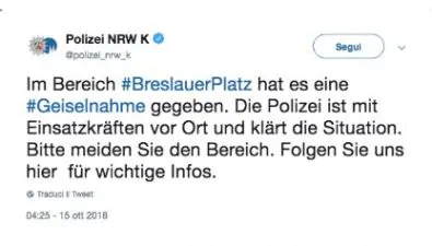 tweet polizia tedesca