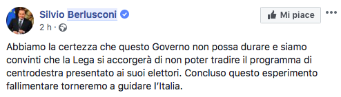 Berlusconi su facebook