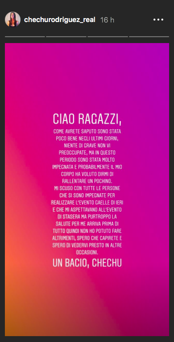 La storia di Cecilia su Instagram
