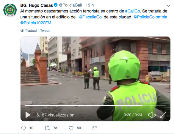 esplosione cali colombia palazzo procura