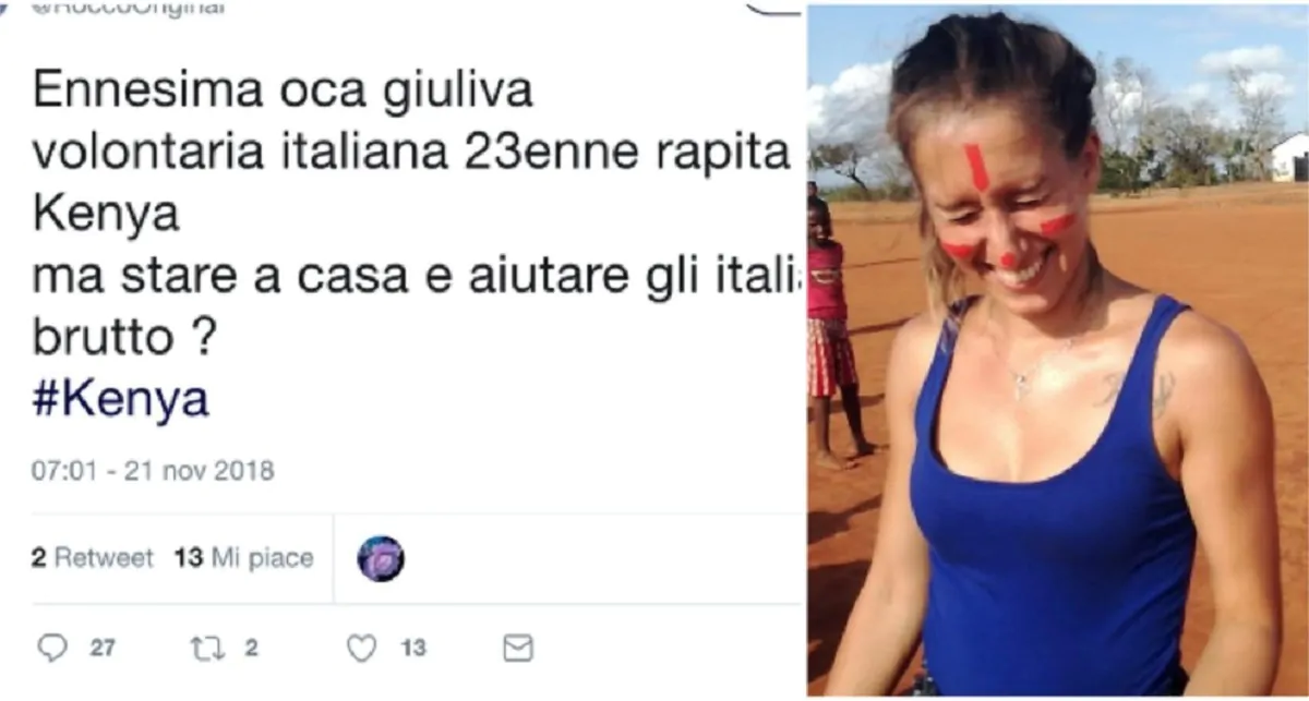 Gli insulti a Silvia Romano, ragazza italiana rapita in Kenya