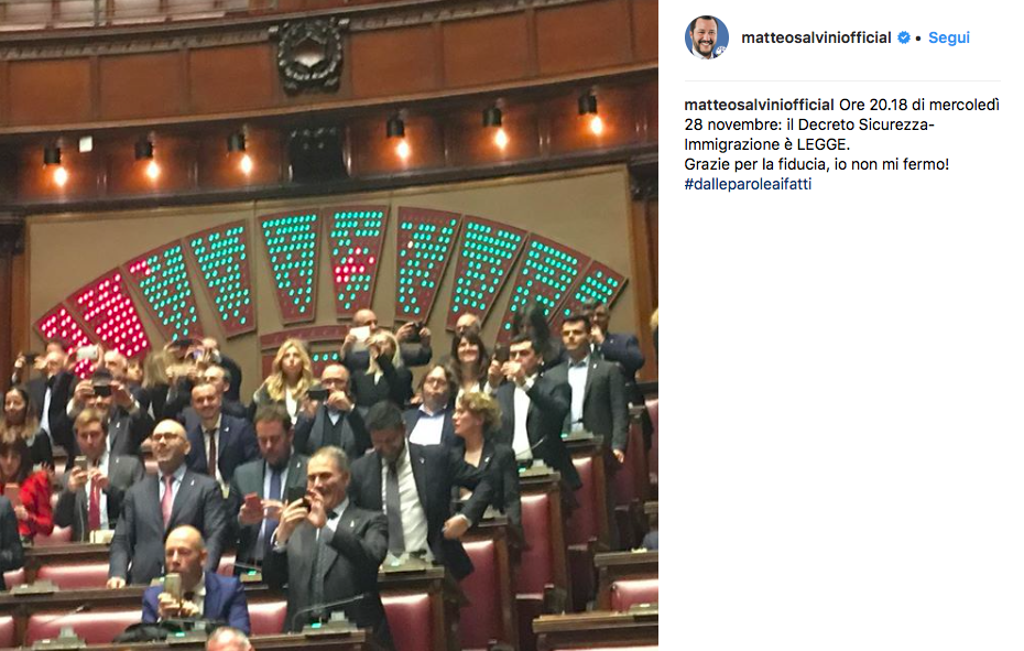 Post Salvini dl sicurezza