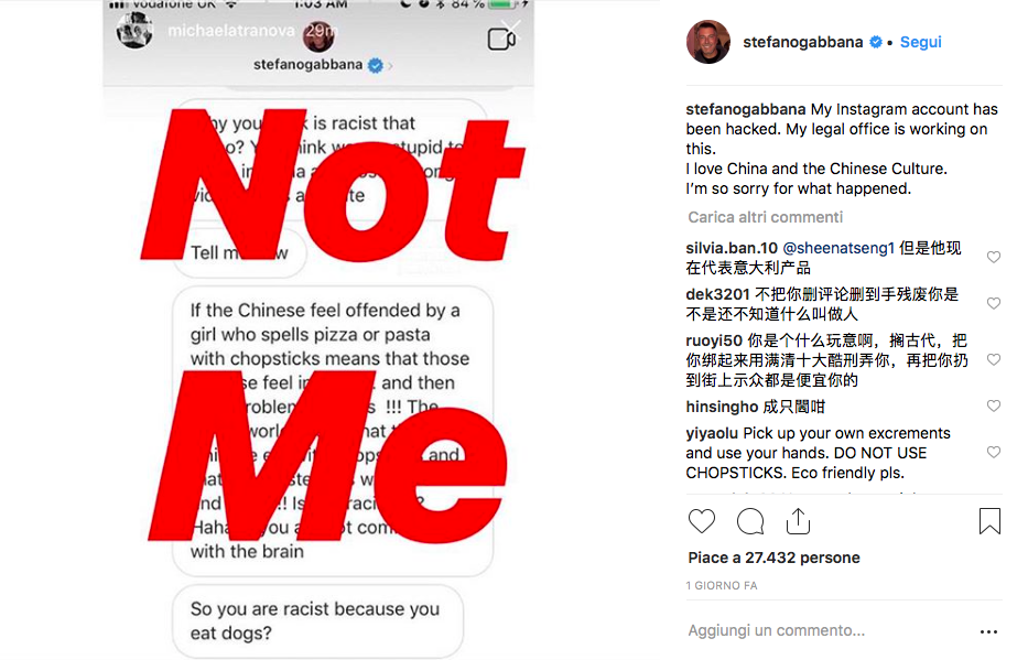 Post Stefano Gabbana