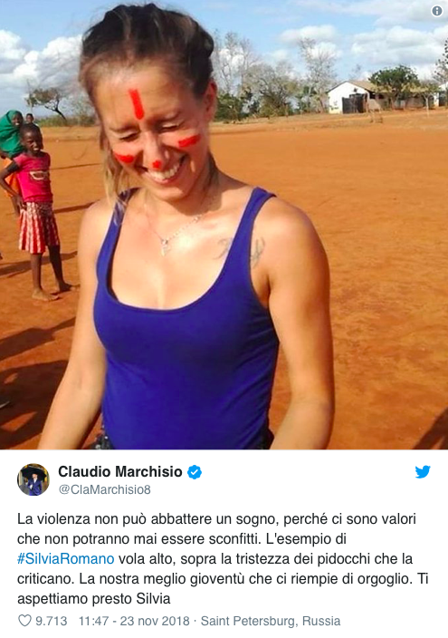 silvia romano tweet marchisio