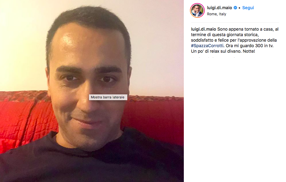 Di Maio e il dl anticorruzione, giornata storica