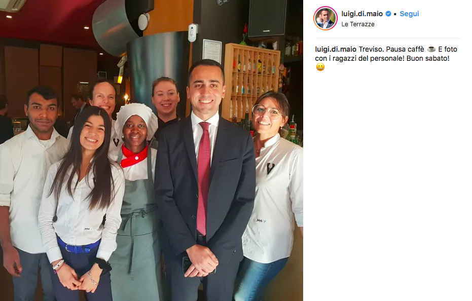 Il post di Di Maio a Treviso