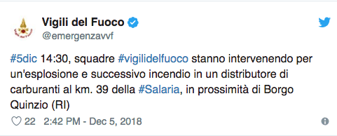 rieti esplosione distributore carburante
