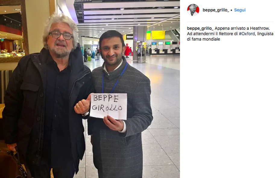 Accoglienza per Beppe Girollo a Heathrow