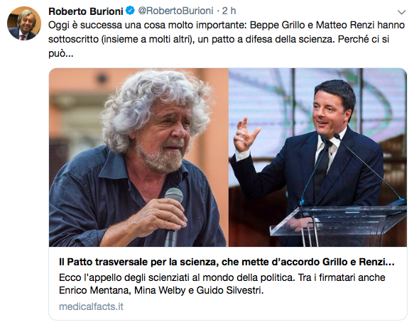 Il tweet di Burioni