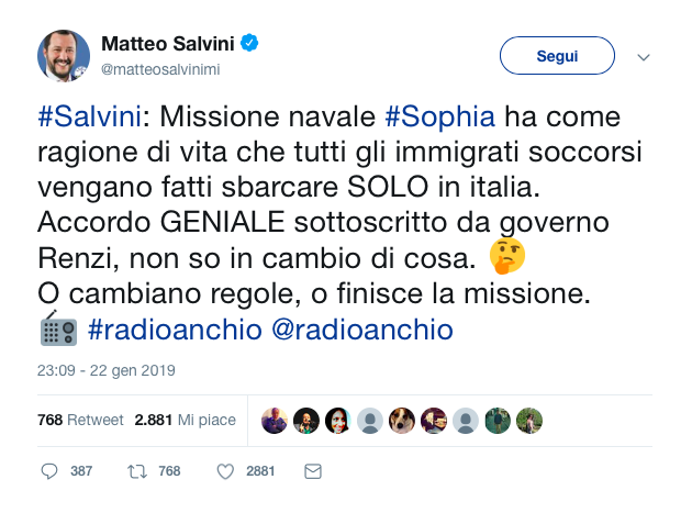 missione sophia matteo salvini
