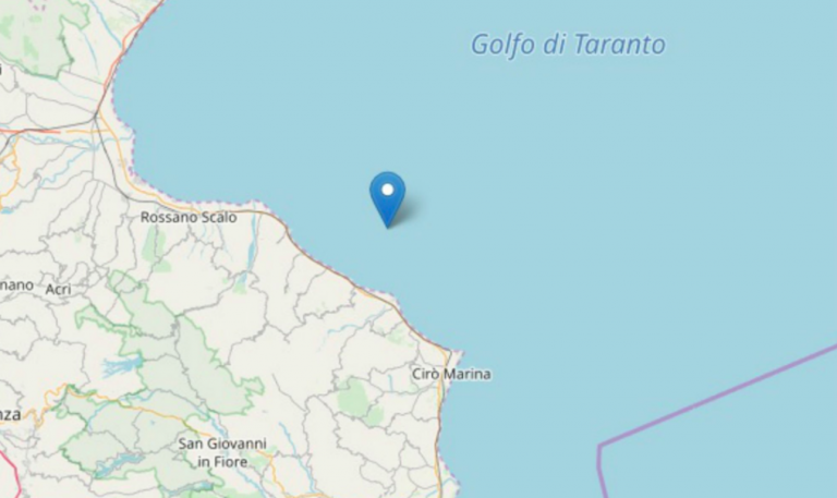 Terremoto al largo della Calabria