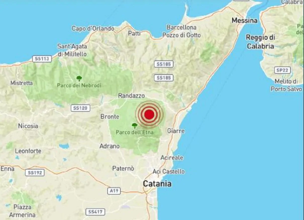 terremoto etna sicilia