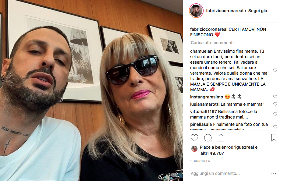 Fabrizio Corona con sua madre