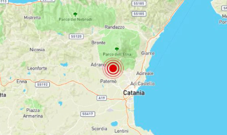 Etna, terremoto in provincia di Catania