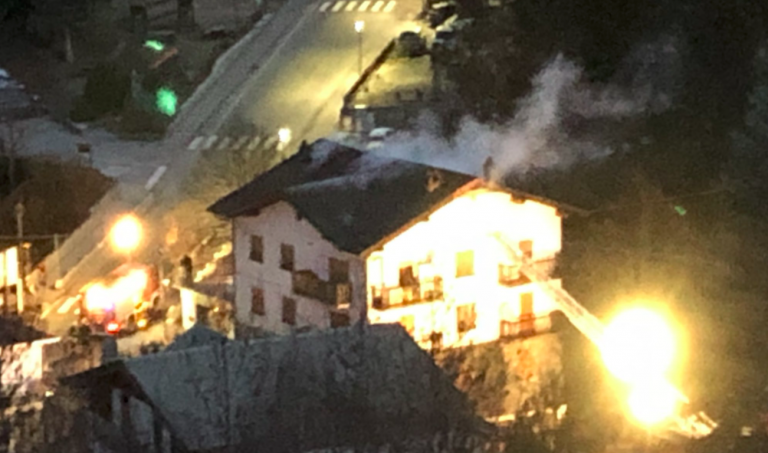 Incendio in mansarda in Valle d'Aosta