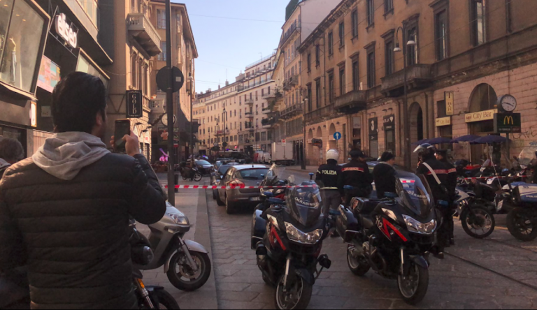 Allarme bomba via torino