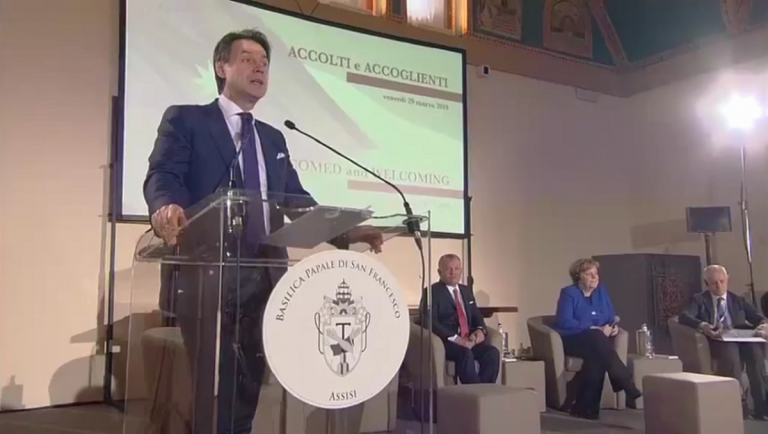Giuseppe Conte ad Assisi
