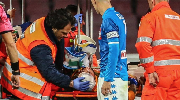 Napoli-Udinese, Ospina si accascia