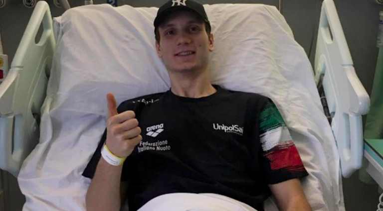 Manuel Bortuzzo torna in piscina
