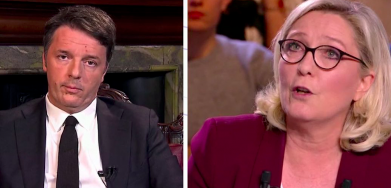 Scontro Renzi-Le Pen