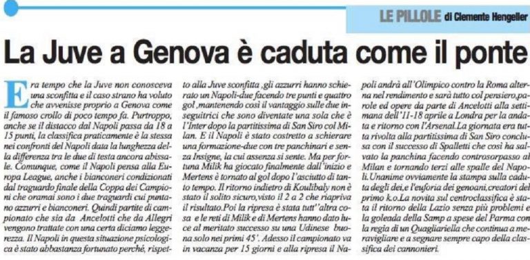 Il titolo de Il Roma sulla Juventus