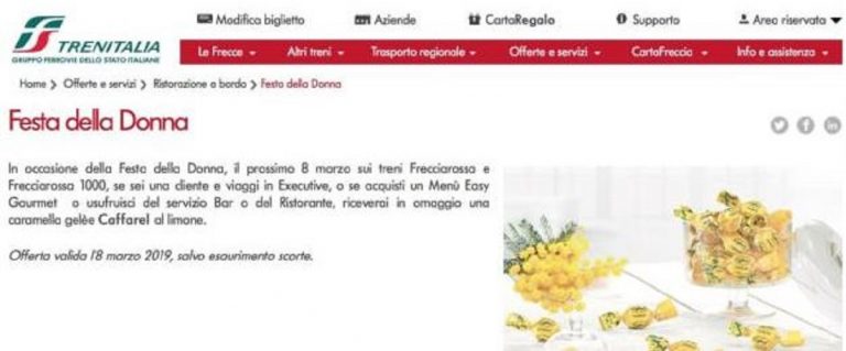 trenitalia festa della donna