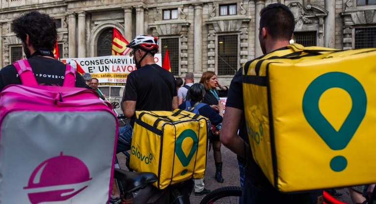 La protesta dei rider